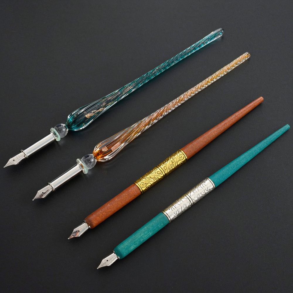 Nowoczesny zestaw do kaligrafi – Glass Dip Pen Calligraphy Ink Set recenzja i cena