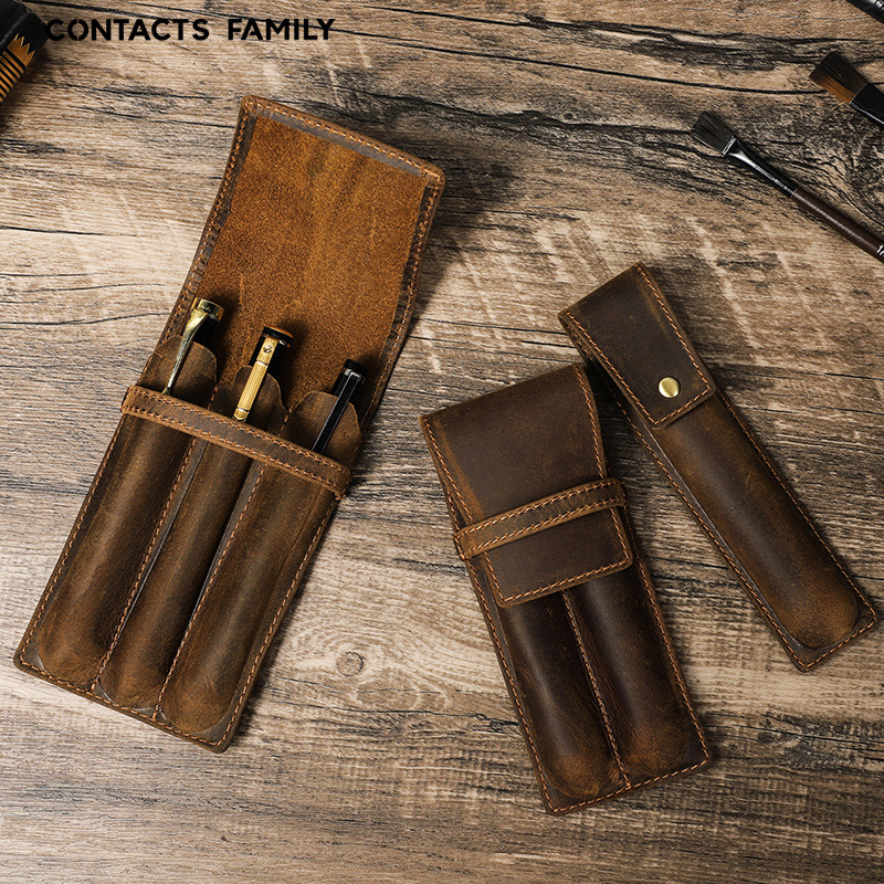 Retro skórzane etui na długopi – Leather Fountain Pen Case 3 Slots Pouch recenzja i cena