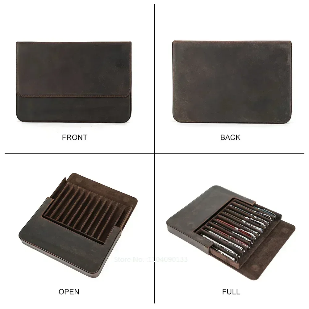 Luksusowe etui na długopisy z  – Leather Fountain Pen Case 3 Slots Pouch recenzja i cena